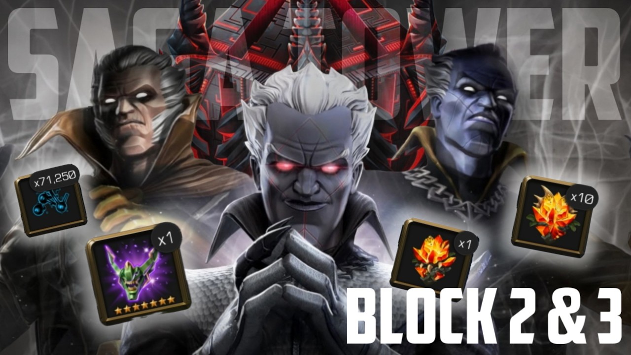 SAGA Tower Block 2+3 Made EASY!!! Gameplay & Guide: TOWERS - Marvel Contest of Champions