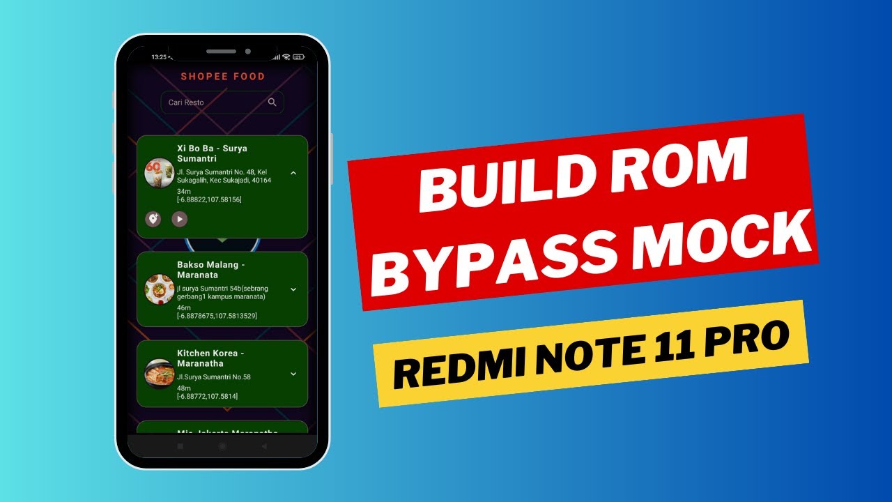 Создание макета обхода ПЗУ Redmi Note 11 Pro Viva можно использовать для Gojek, Grab, Shopee и
