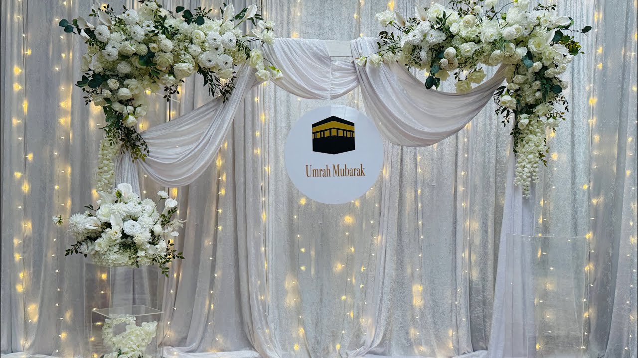 Beautiful Umrah Mubarak Decoration Setup | Elegant Islamic Welcome Decor 🤍 
