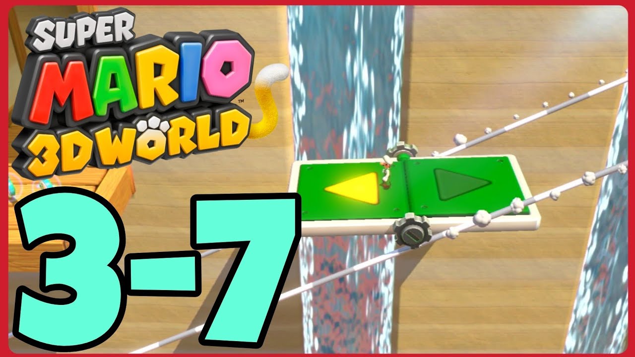 Super Mario 3D World: 3-7 Switchboard Falls (All Green Stars & Stamp)