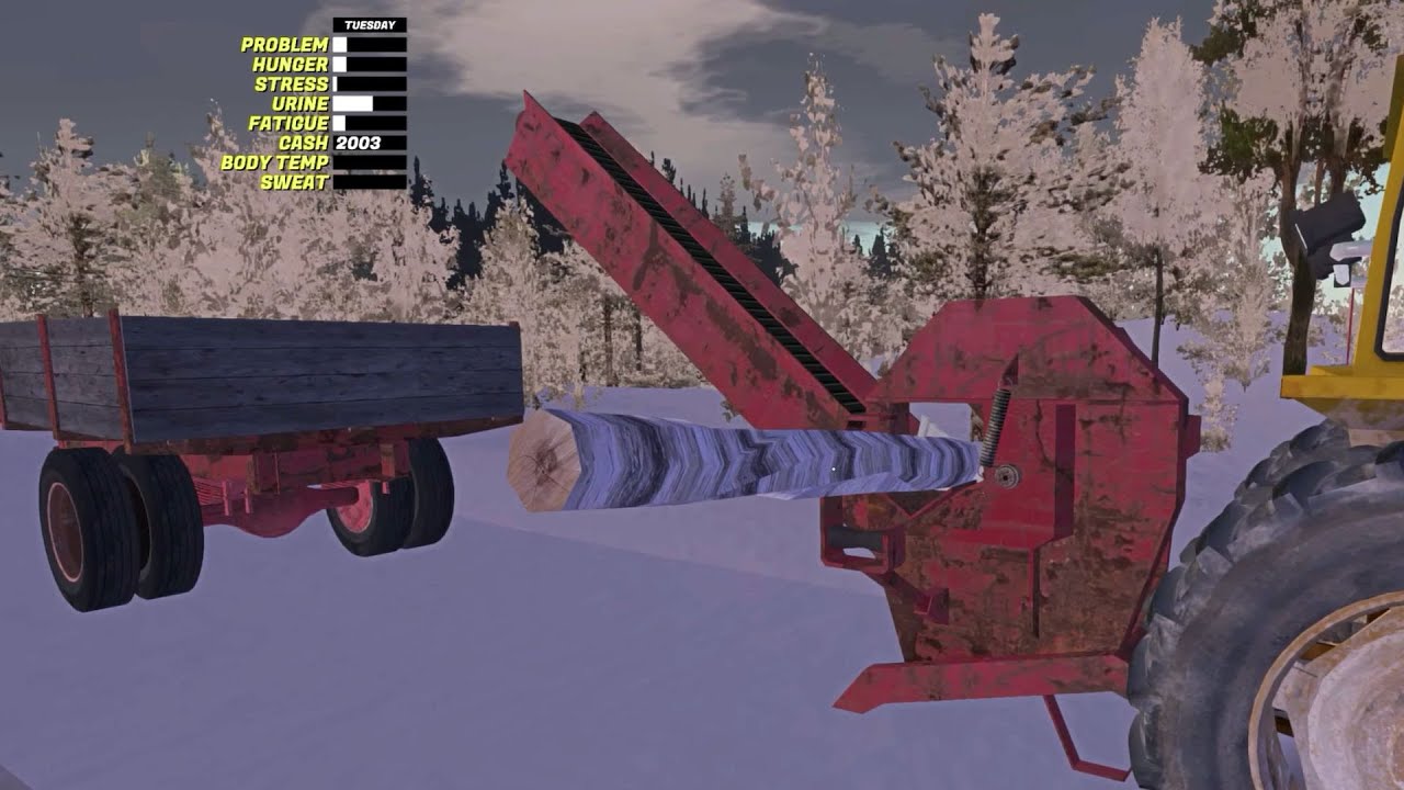 My Winter Car - Firewood Job - Using the new wood cutting machine