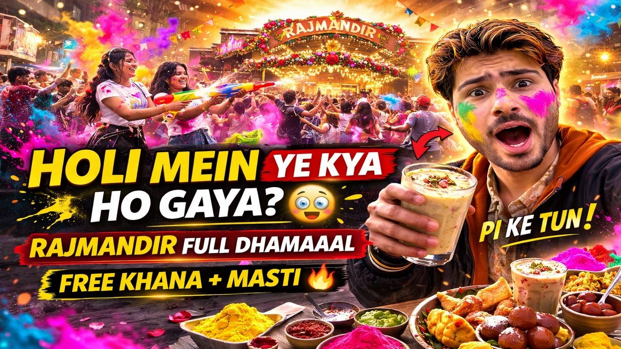 Holi Mein Ye Kya Ho Gaya? 😳 Rajmandir Full Dhamal | Free Khana + Thandai Pi Ke Tun!  | Ayushmato