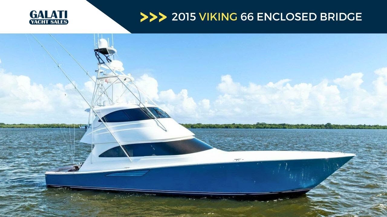 2015 Viking 66 Enclosed Bridge For Sale w/ Seakeeper & C32 CATs