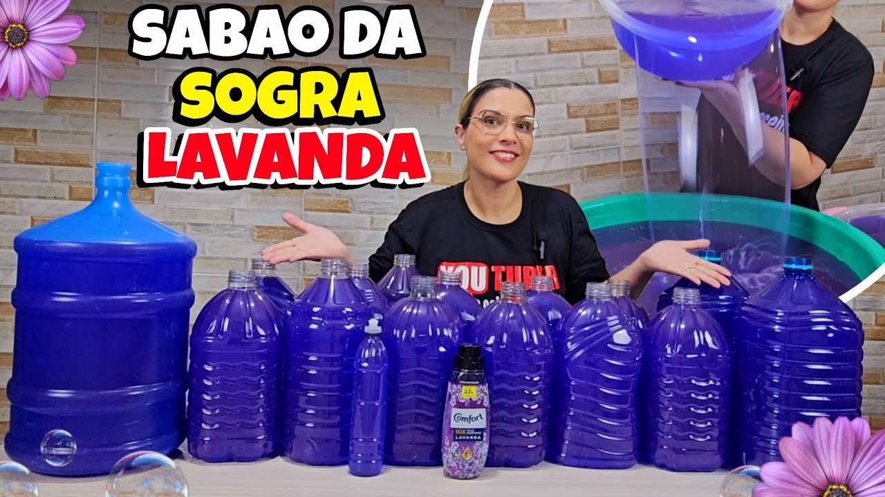 O FAMOSO SABÃO DA SOGRA COM MAIS DE 100 LITROS FIQUEI PASSADA VERSÃO LAVANDA ESPUMANTE😱MEGA POTENTE