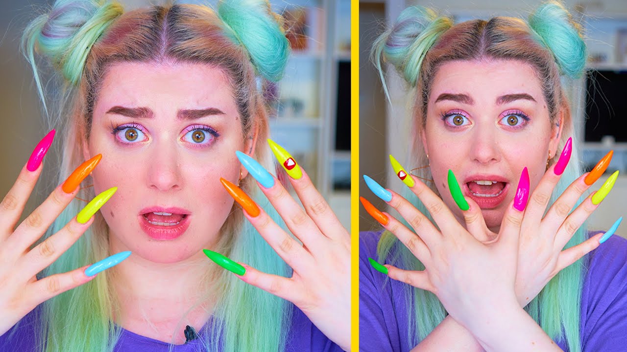 EN UZUN TIRNAKLARLA 24 SAAT GEÇİRDİM ! 😬💅 | Kırıldı mı? 😲