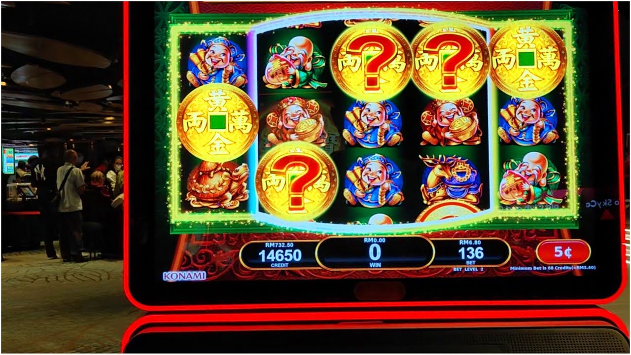 老虎机《RM1000系列》【最大下注】（5cents），一直按就对了！？走进赌场大门上手扶梯立马映入眼帘的机台，赌场，slot game