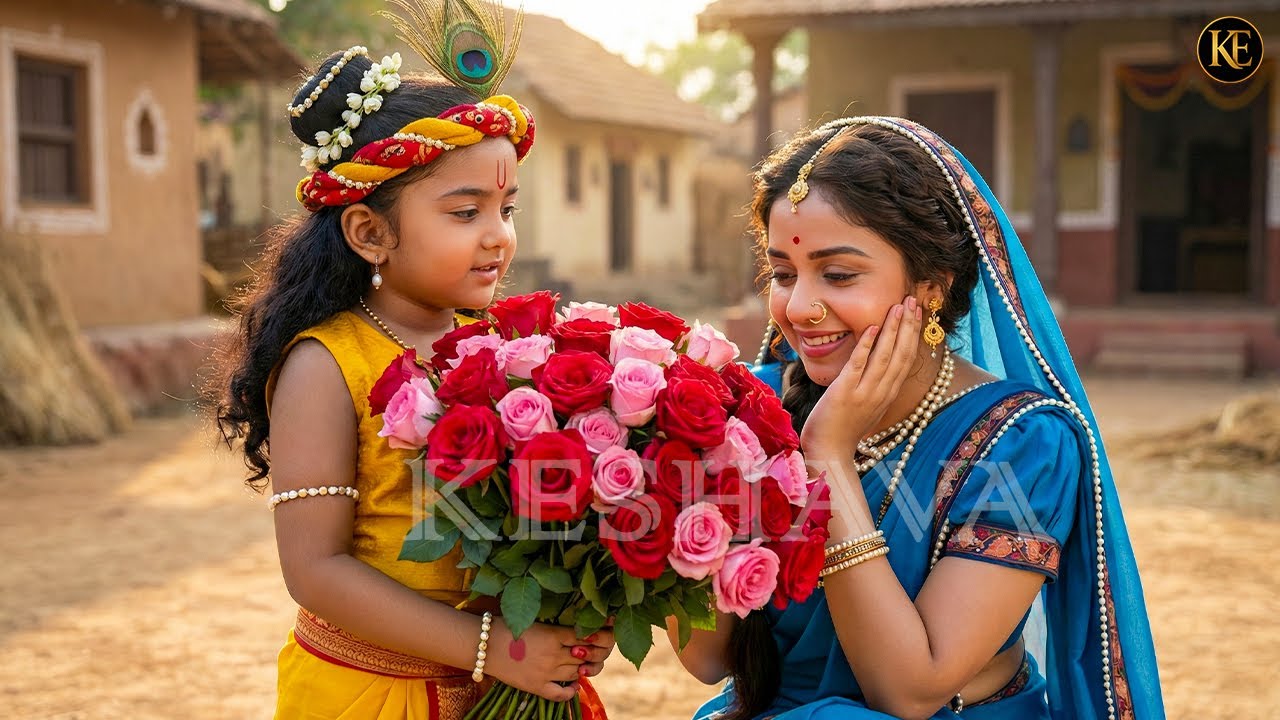 Rose Day पर बाल कान्हा ने मैया को दिया गुलाब | मैया हुई बहुत खुश || YMKN || Shree Krishan leela