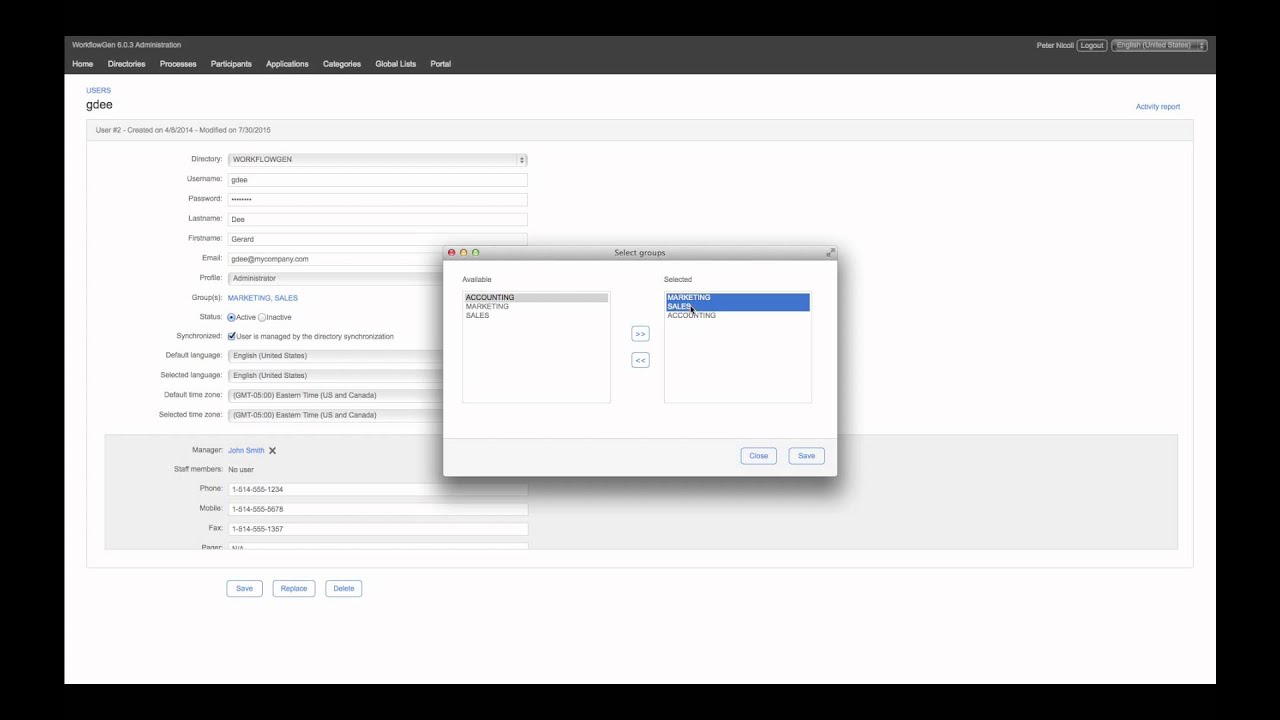 BPM SOFTWARE - WorkflowGen User Management V6