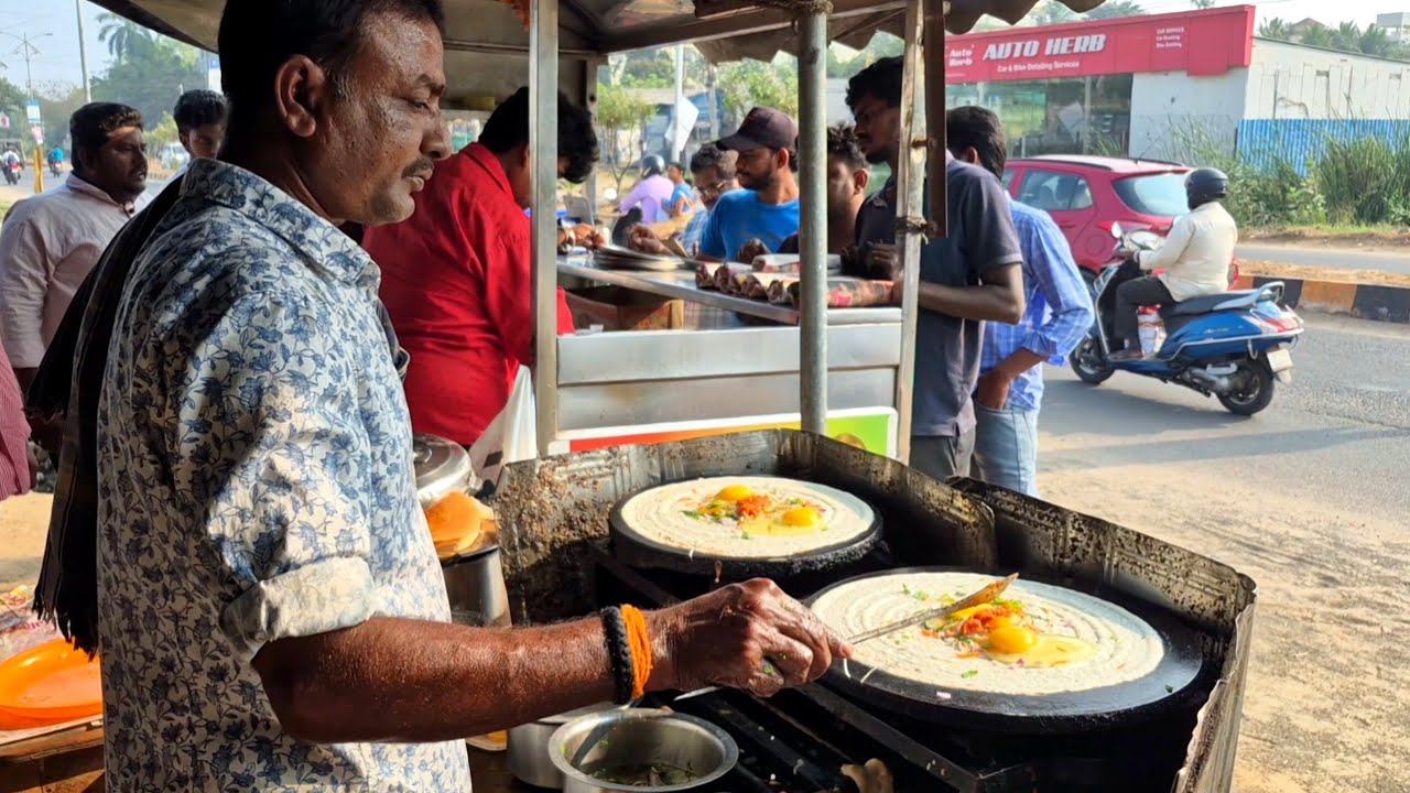 Best Morning Breakfast in Vijayawada | Egg Dosa | Mysore Bonda | Sambar Idly | Indian Street Food 