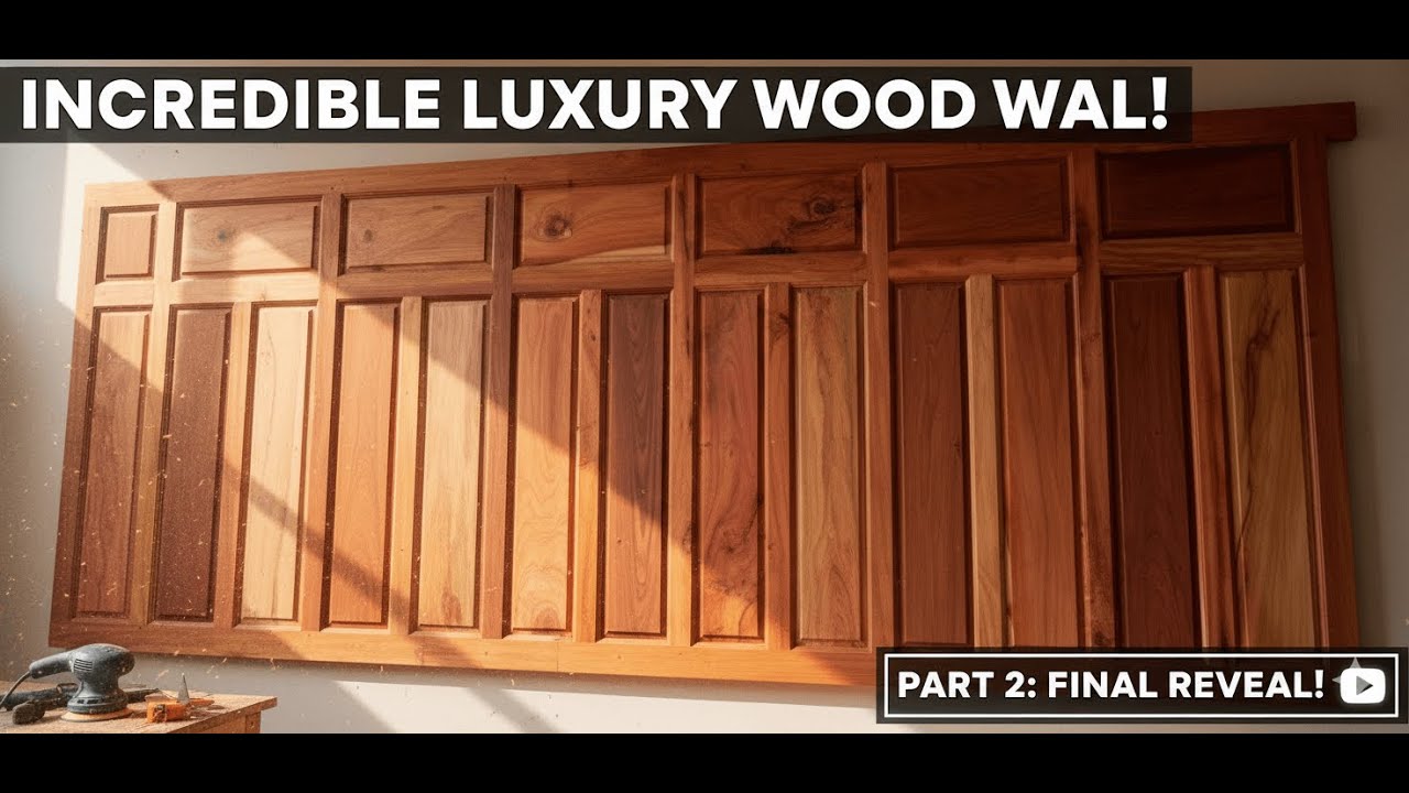 Incredible Luxury Wood Wall Transformation!  The Final Reveal Part 2 ការផ្លាស់ប្តូរជញ្ជាំងឈើដ៏ប្រណីត