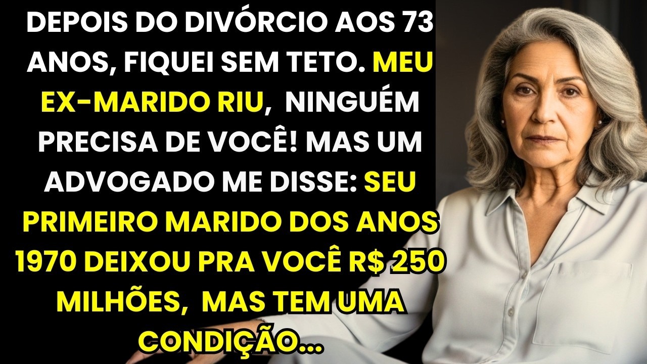Depois do meu divórcio aos 73 anos, fiquei sem teto  Meu ex marido riu 'Ninguém precisa de você em u