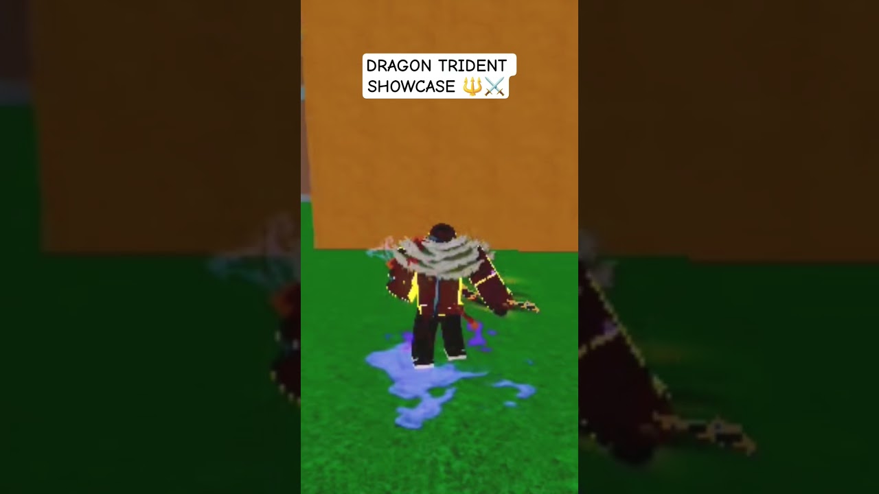 dragon trident showcase tide keeper weapon #bloxfruit #roblox