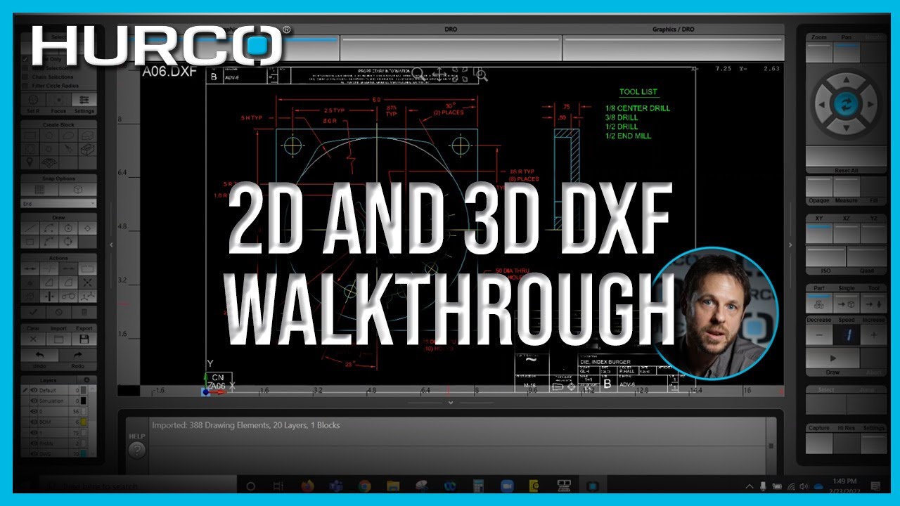 Обзор 2D и 3D DXF | Импорт 3D | Система управления ЧПУ Hurco