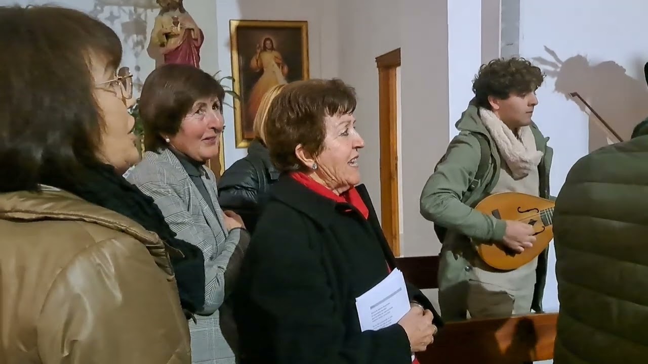 TROVOS DE LA CUADRILLA DEL SALEINTE  EN  MISA  SANTA MARIA ORGANIZADA POR LA HERMANDAD DE LA PASION