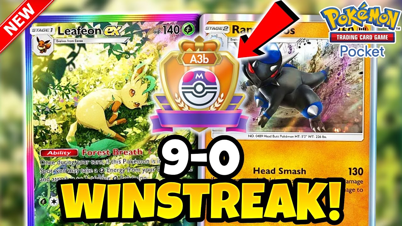 UNSTOPPABLE! MASTER BALL RANK EASY WINS WITH Leafeon AND Rampardos! | Pokemon TCG Pocket