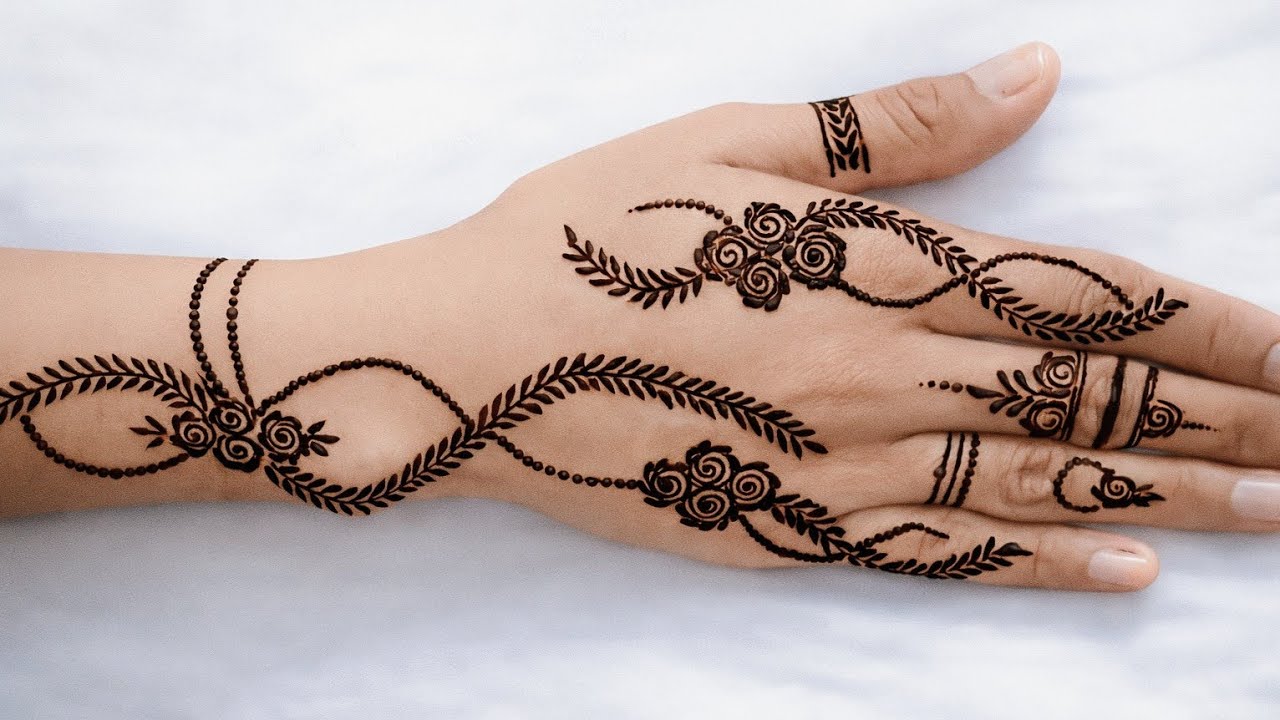 Very simple unique style mehndi design for back hand|new easy mehndi design 2025 | mehandi designs