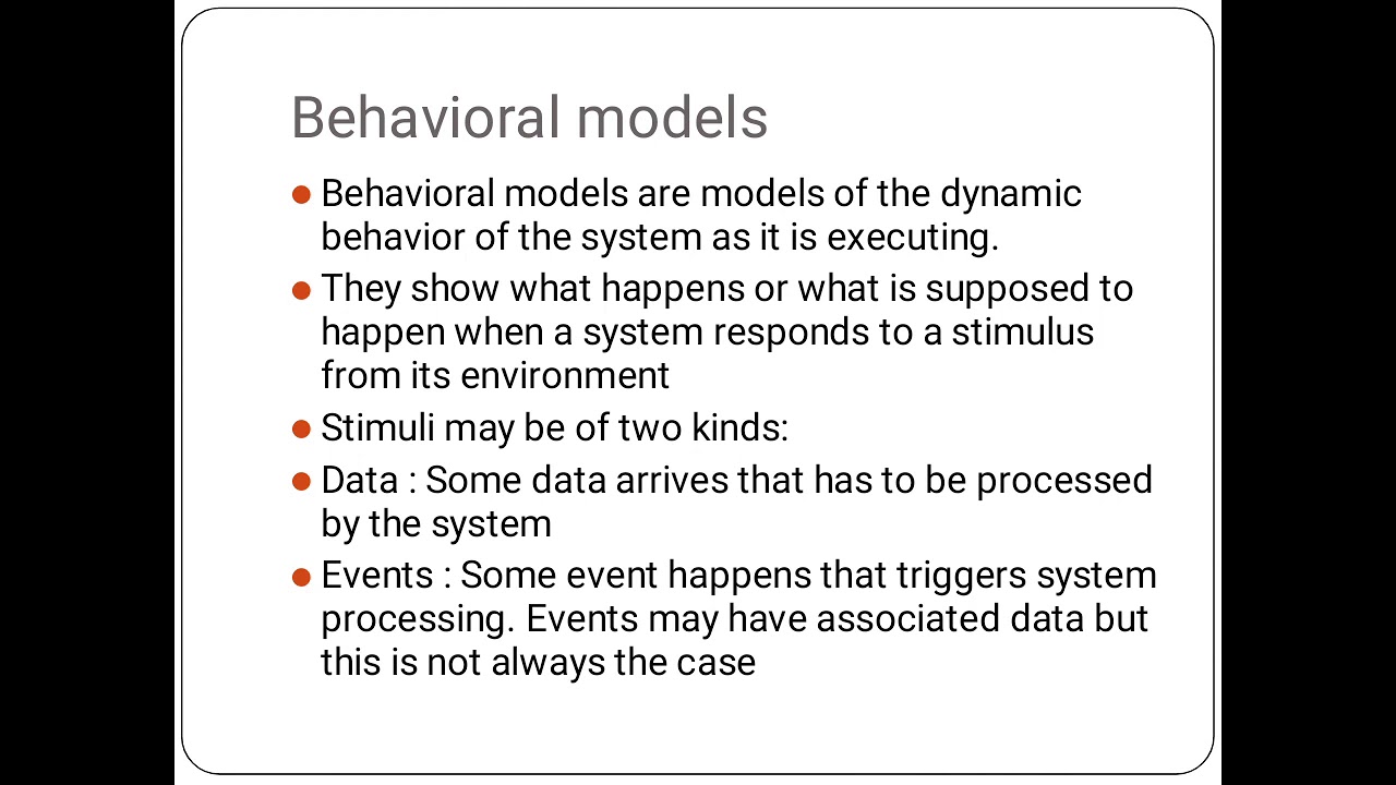 SE Module 3 Behavioral Models