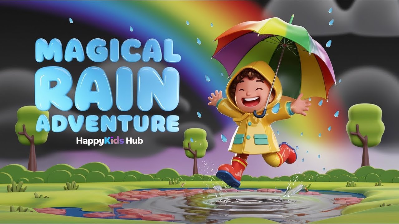 Magical Rain Adventure | Fun Rainy Day Song for Kids | HappyKids Hub