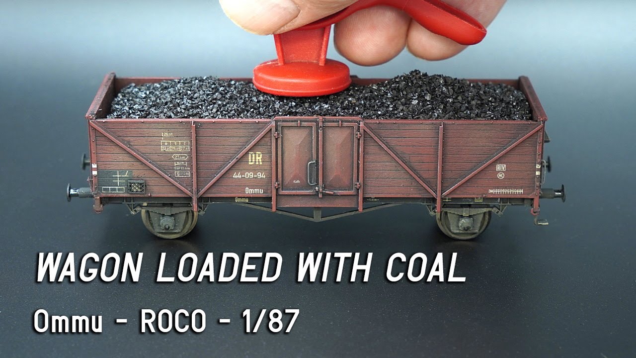 Wagon węglarka Ommu z ładunkiem węgla - ROCO - 1/87. Waloryzacja i patynowanie modelu