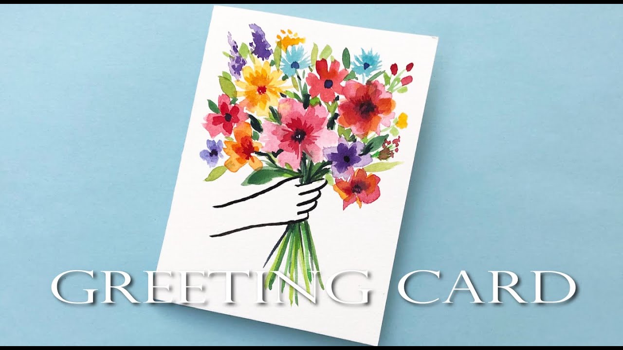 Watercolor Greeting Card / Loose Watercolor Flowers/ Mothers Day/ Watercolor Flower Tutorial
