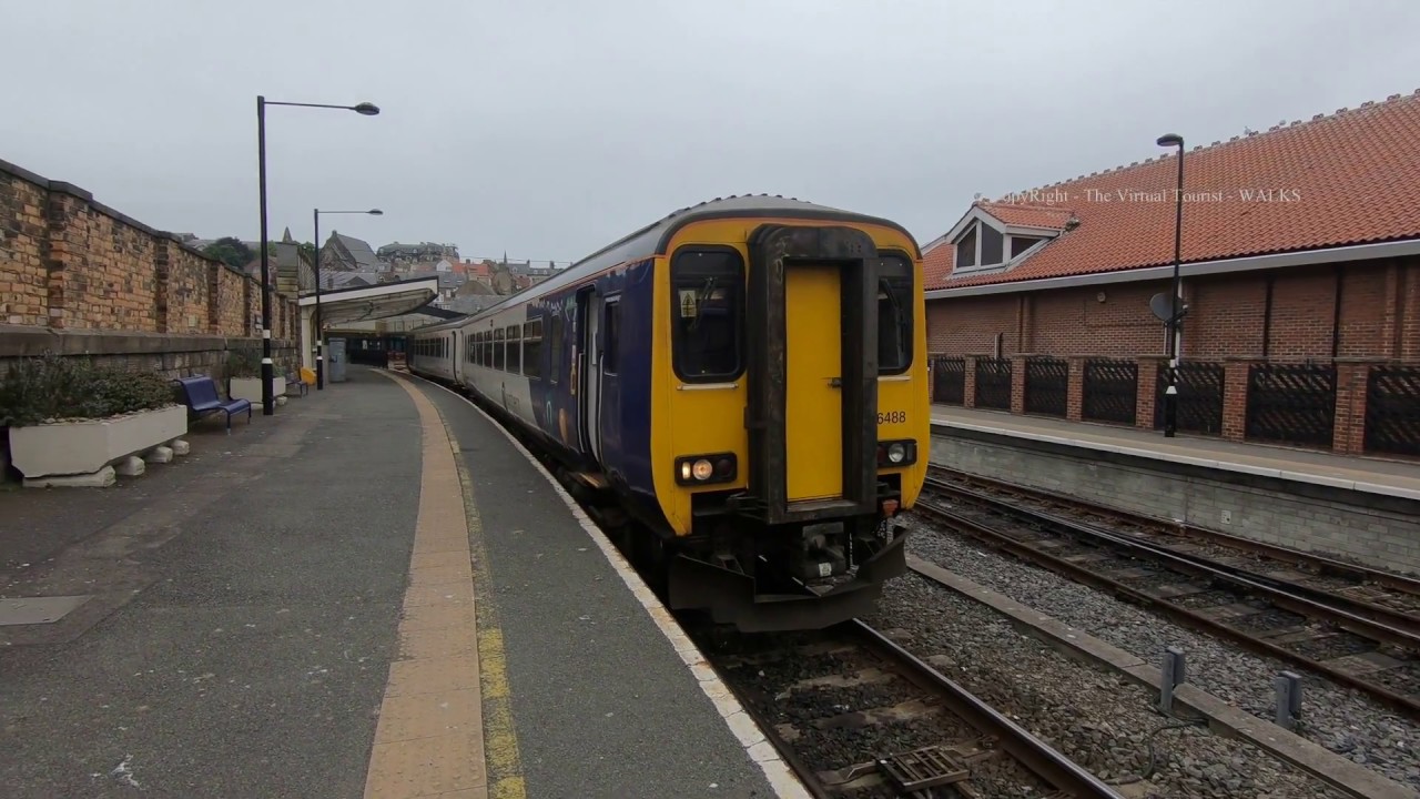 Walk around Whitby Train Station in Yorkshire England