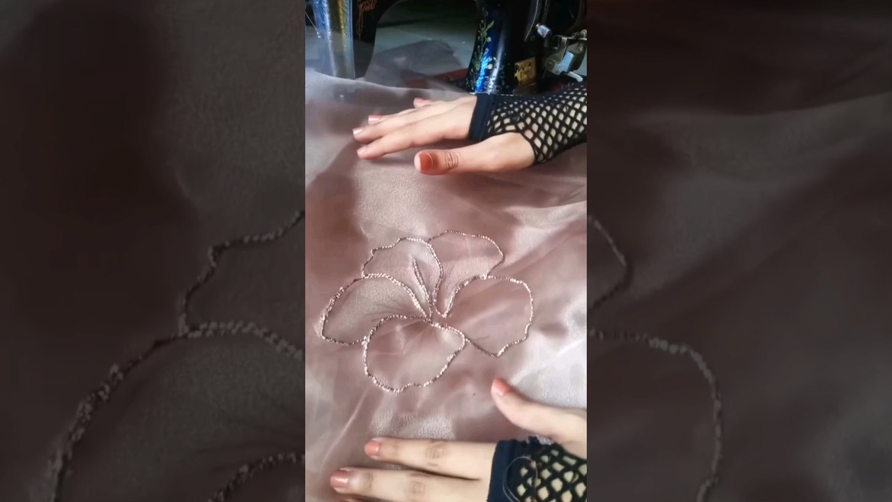 DIY |Dupatta embroidery design #embroidery  #diy #shorts #machine #design