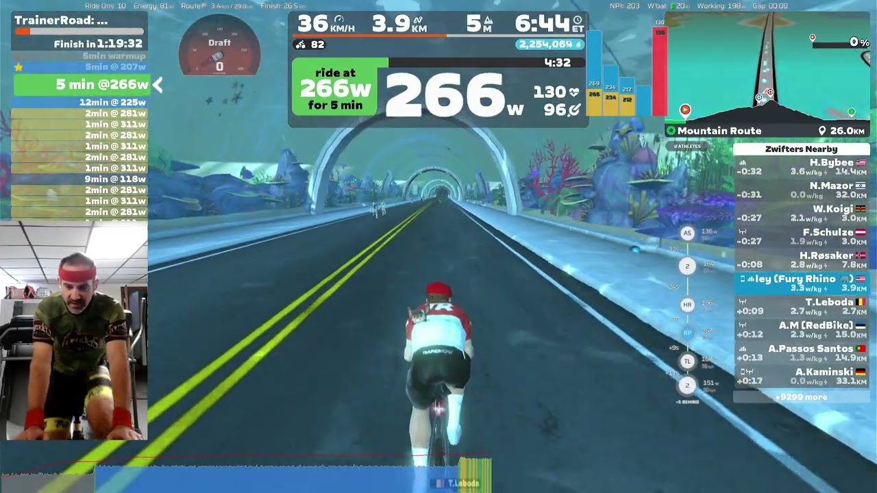 Trainer Road Workout Cloudripper-2 doing Big Spin Epic KOM Repeats