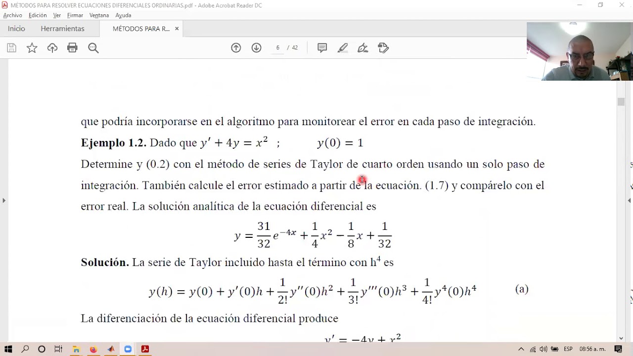 Métodos para resolver ecuaciones diferenciales ordinarias usando serie de Taylor