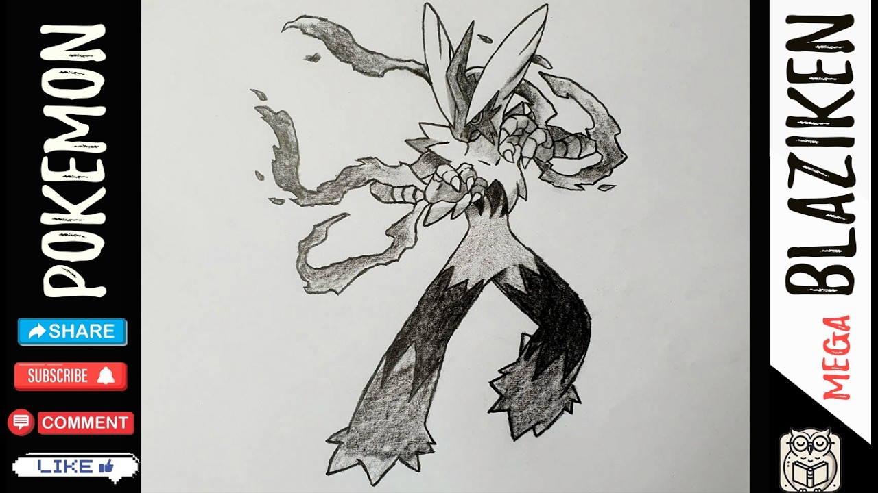 How to Draw Mega Blaziken | Simple Pokemon Pencil Drawing Step by Step