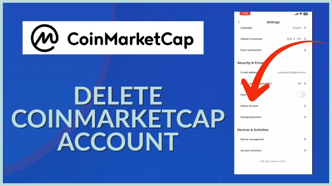How to Delete CoinMarketCap Account 2024?