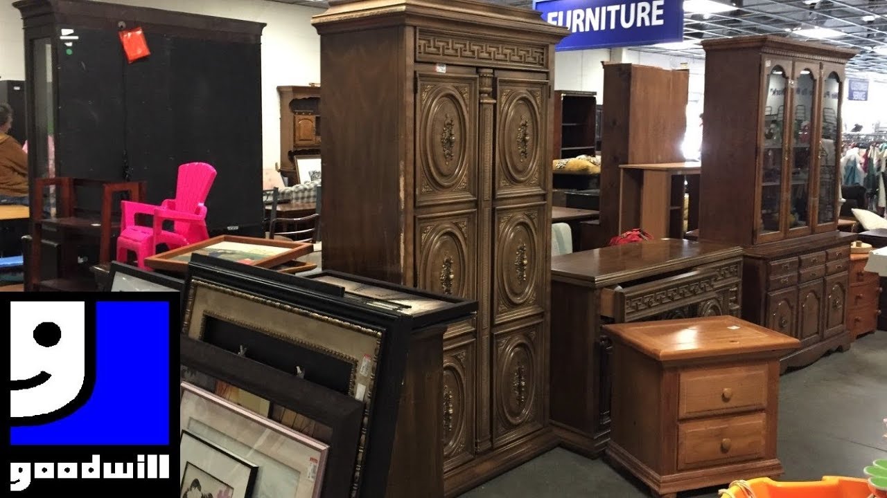 GOODWILL FURNITURE ARMCHAIRS CHAIRS TABLES - SHOP WITH ME SHOPPING STORE WALK THROUGH 4K