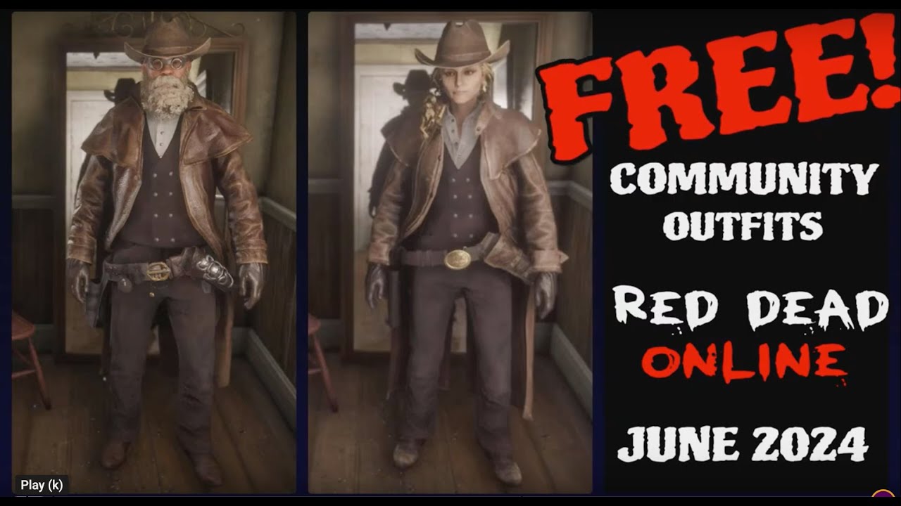 Red Dead Online : This Months FREE Community Outfits - June 2024  (Male & Female)