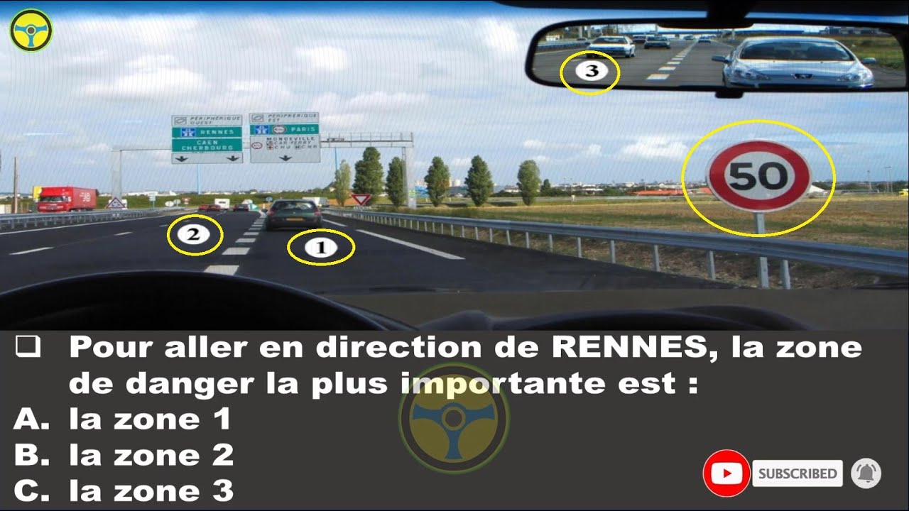 Test type examen Code Rousseau 2023 - Code de la route France 2023