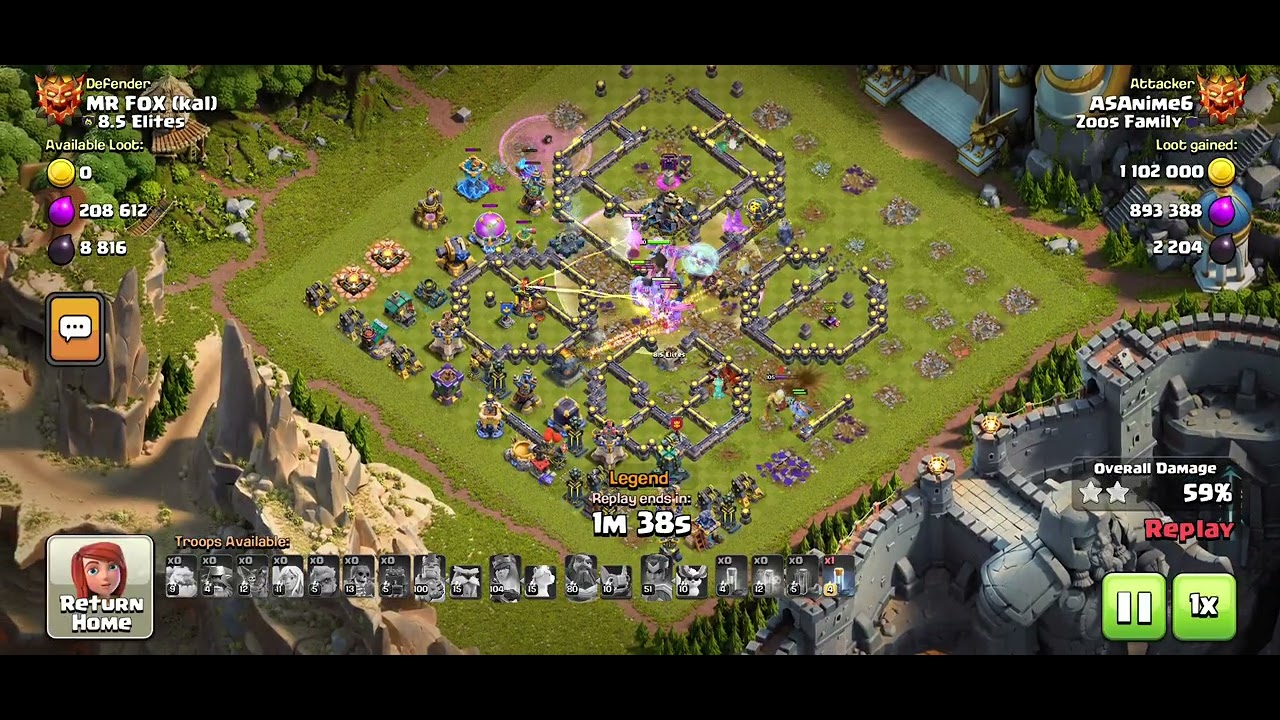 COC. TH18 legend modifier 3 stars attack. Throwers with totems.
