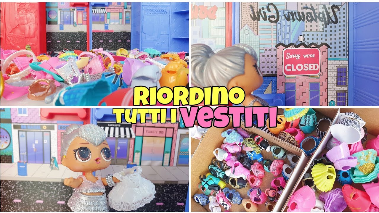 ➡️ ✌ RIORDINO TUTTI I VESTITI DELLE LOL SURPRISE ⬅️🥤 SFIDA TRA AMALIA, BABY NEON, ELETTRA ED ELISA