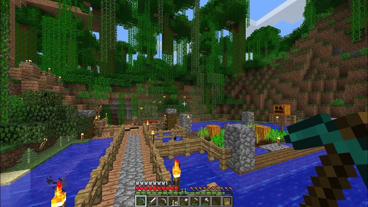 Tour pelo meu mapa de Minecraft na 1.6.4, (2011 vibes)