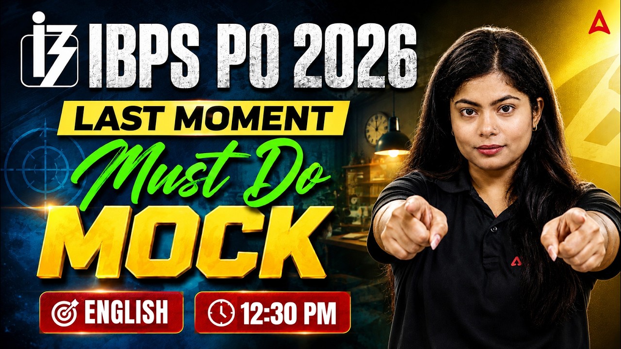 IBPS PO 2026 Last Moment Must Do Mock | English Full Mock Test | Udisha Mam