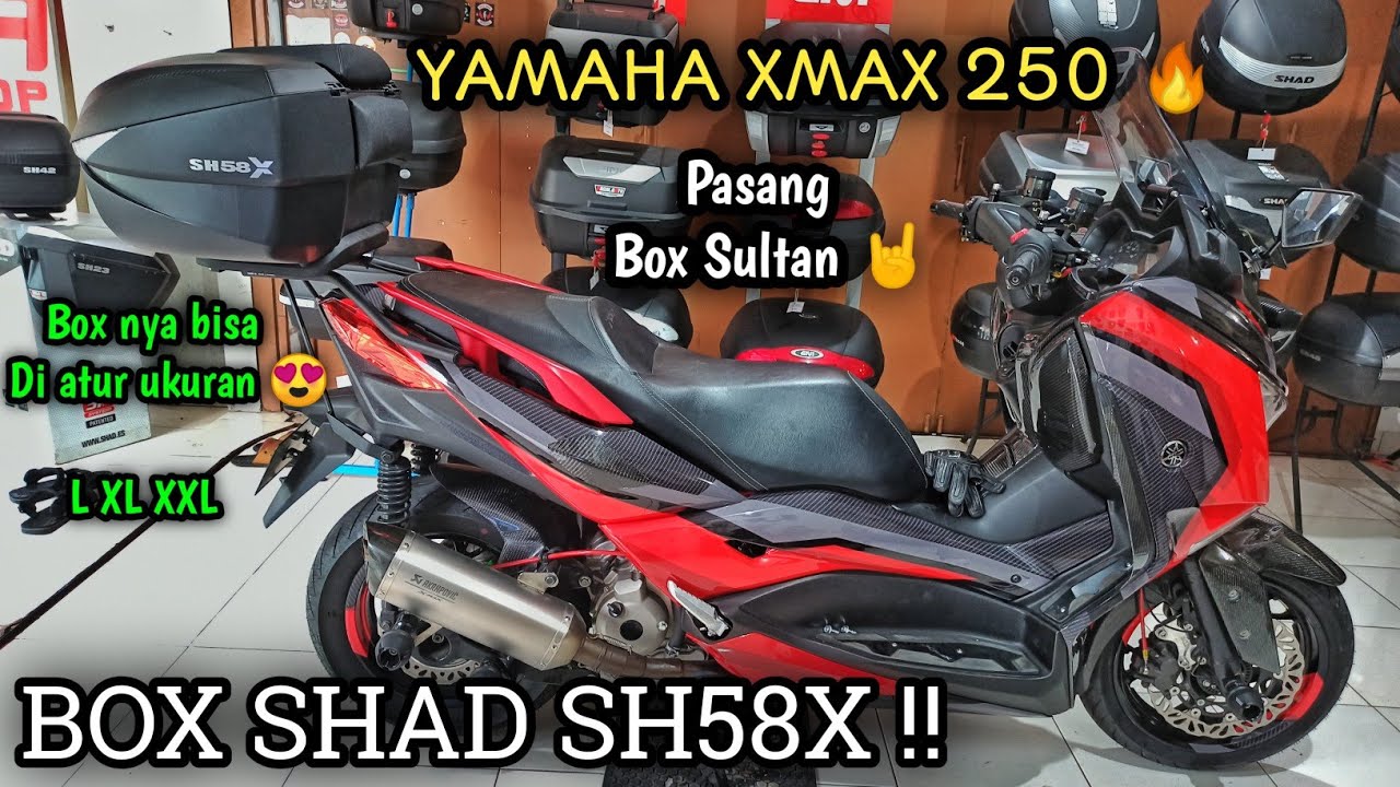 Review BOX SULTAN🔥terpasang di YAMAHA XMAX 250 | SHAD 58X SH58X original spanyol spain