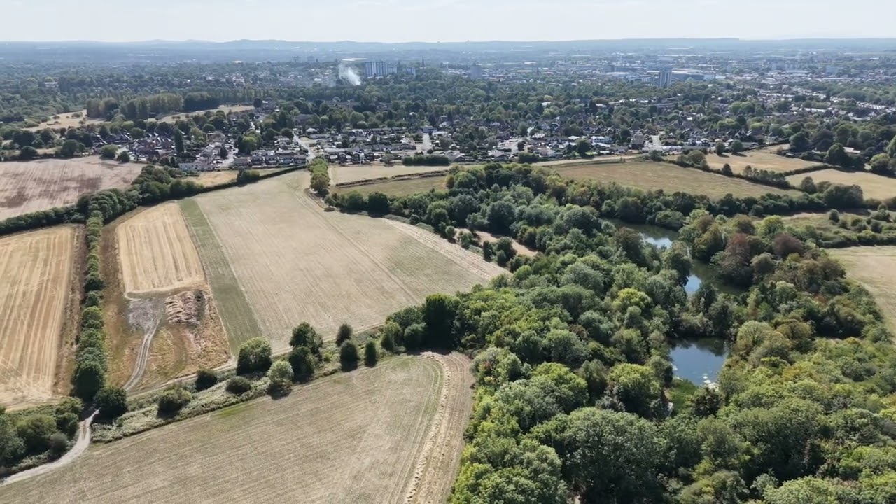 Drone view around walsall canal