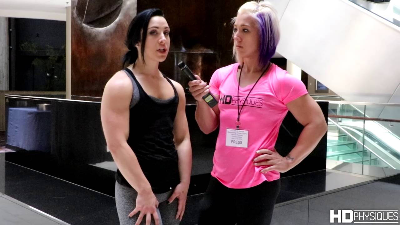 Massively muscled Chloe Sannito interviewed by HDPhysiques at the NPC Jr. Nationals