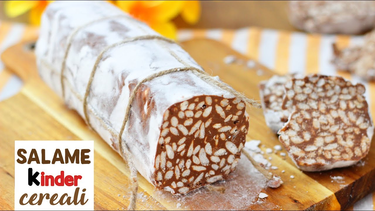 SALAME KINDER CEREALI - al CIOCCOLATO e RISO SOFFIATO - Ricetta Facile senza UOVA