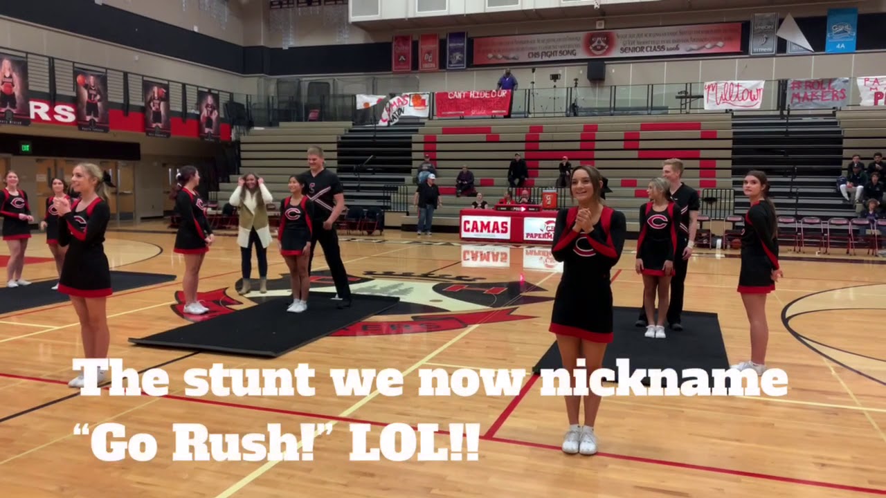 The “GO RUSH” Camas High School Cheer Squad Stunt!