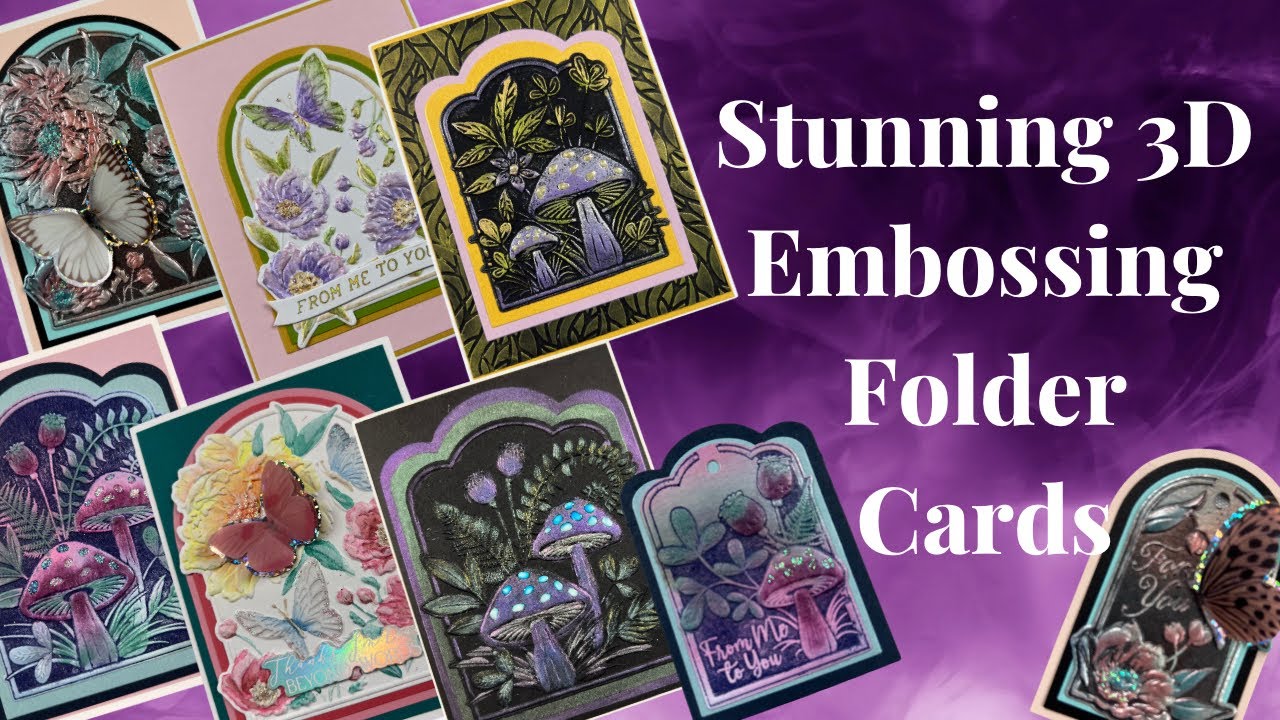Stunning 3D Embossing Folder Cards using the New Spellbinders  Sealed 3D Botanicals collection