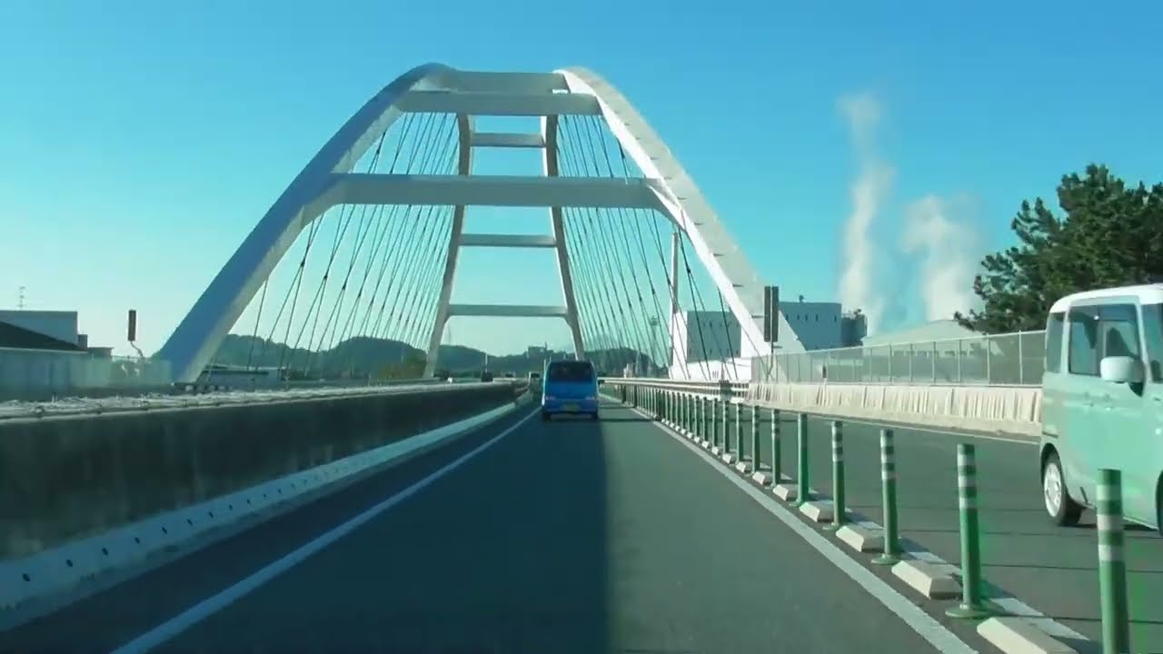 有明沿岸道 大牟田→荒尾 を走る