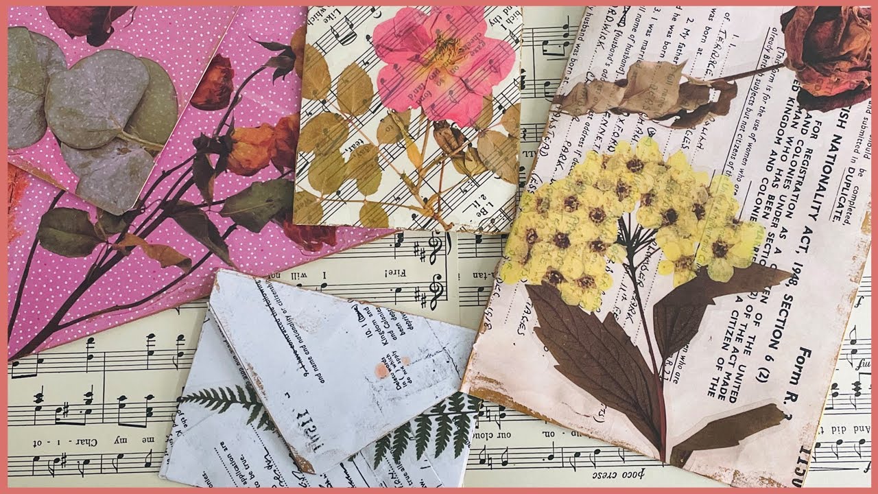 🌺🌸AD Shabby chic botanical ephemera using stickers from GRABIE | shabby chic decorating ideas 2022