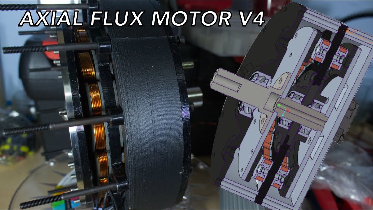 Homemade Brushless Axial Flux Motor Version 4 (3D printed and machined) | Dual rotors + Sensors