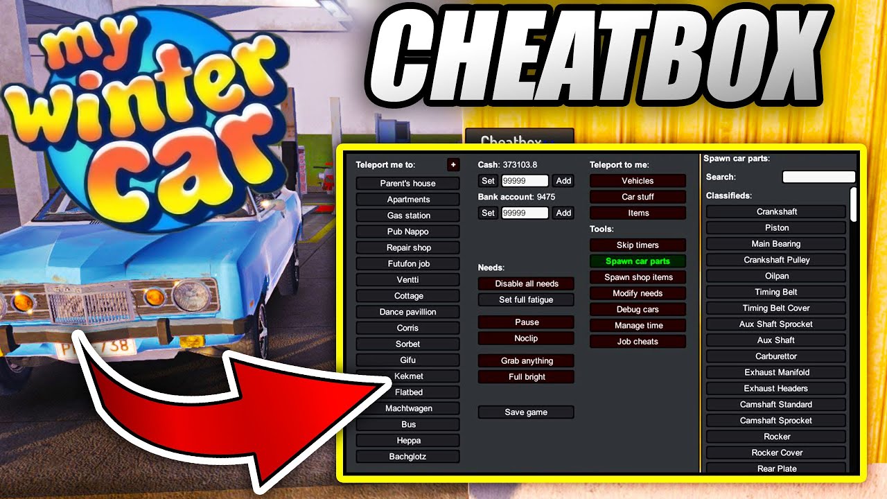CHEATBOX ++ - BEST CHEATS for My Winter Car - FUNCTIONS EXPLAINED