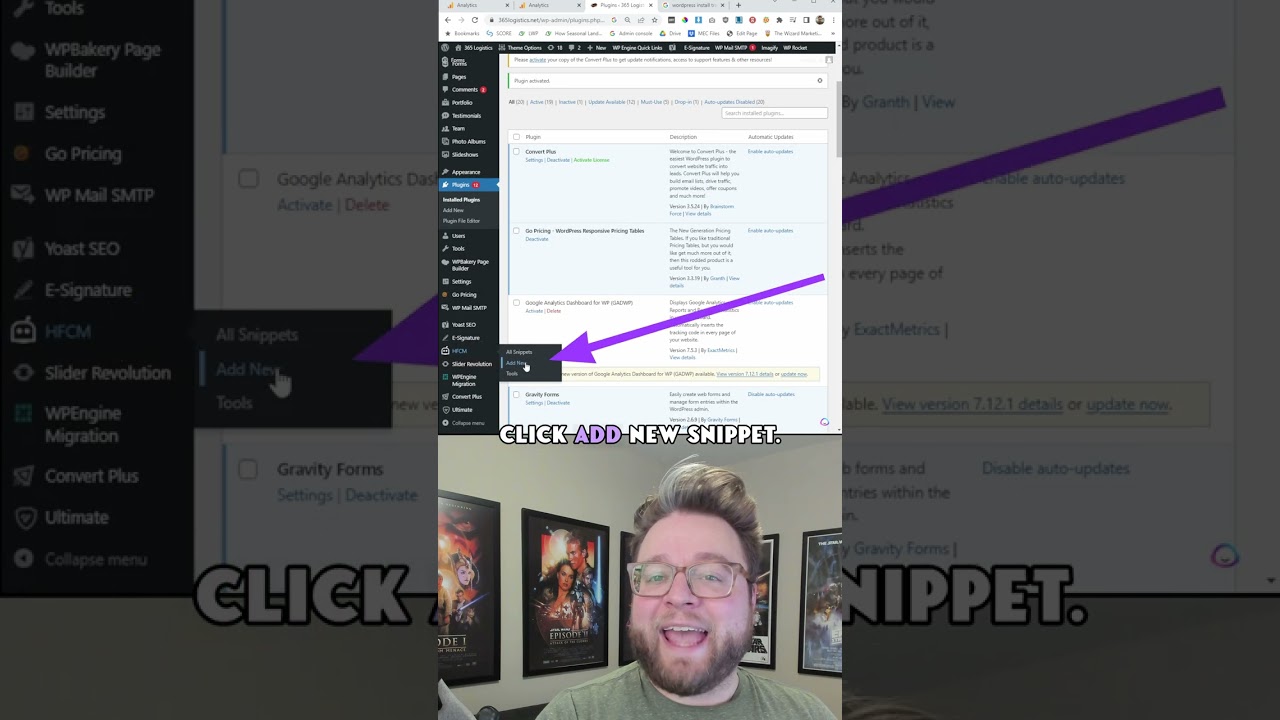 Installing a tracking code in Wordpress