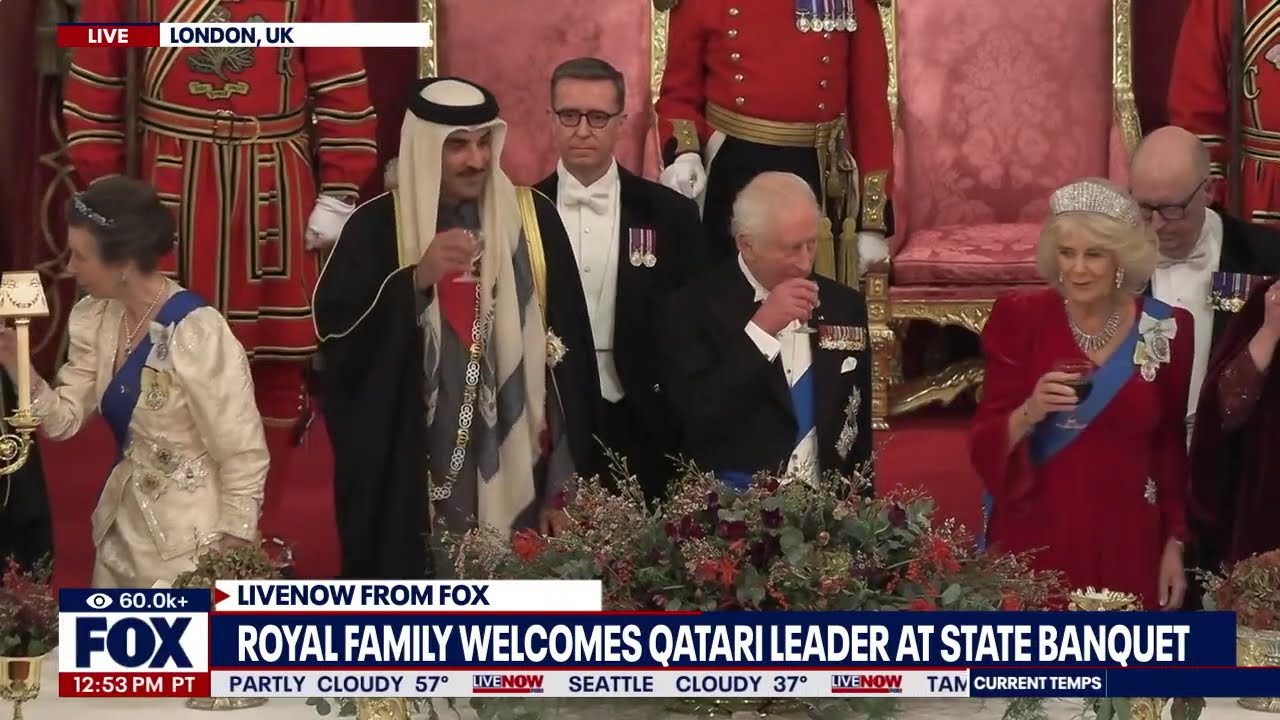 WATCH: Royal Family welcomes Qatari leaders to Buckingham Palace
