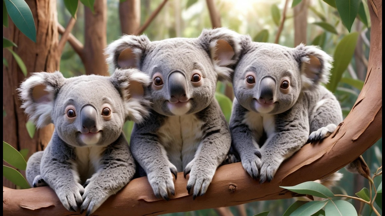 Little Koalas Napping in the Trees | Calming Lullaby & Animal Songs for Kids